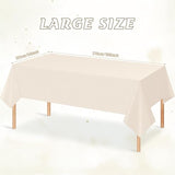 3Pcs Beige Tablecloths for Rectangle Tables,Disposable Plastic Ivory