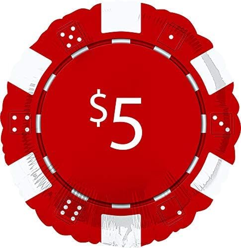 8 18 Inch Casino Night Poker Chips Foil Balloons