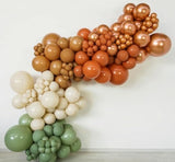 Funhot Sage Green Brown Balloons Set, 60 Pcs Jungle Safari Party