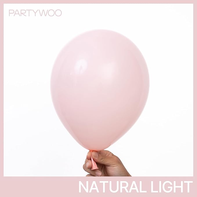 PartyWoo Baby Pink Balloons 140pcs Different Sizes of 18 12 10 5 Inch