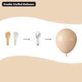 White Sand Gold Balloons,12 Inch Double Stuffed Boho Balloons and