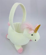 3D Unicorn Plush Basket Halloween Trick or Treat Baskets Cute Candy