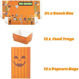 48 PCS Halloween Movie Night Party Supplies 24 Snack Boxes 12 Food