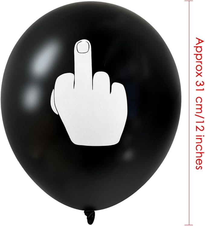 DS. DISTINCTIVE STYLE Middle Finger Balloons 12 Inch Latex Balloons