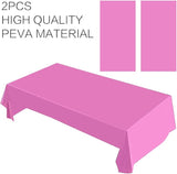 2 Packaging Pink Plastic Tablecloth, 54 inch x108 inch Rectangular