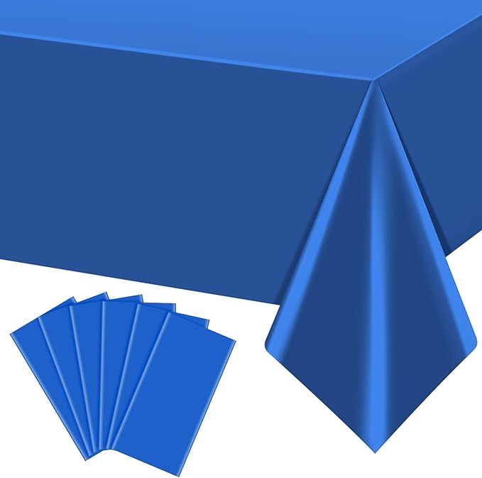 6Pcs Navy Blue Tablecloths,Disposable Plastic Tablecloth,Waterproof