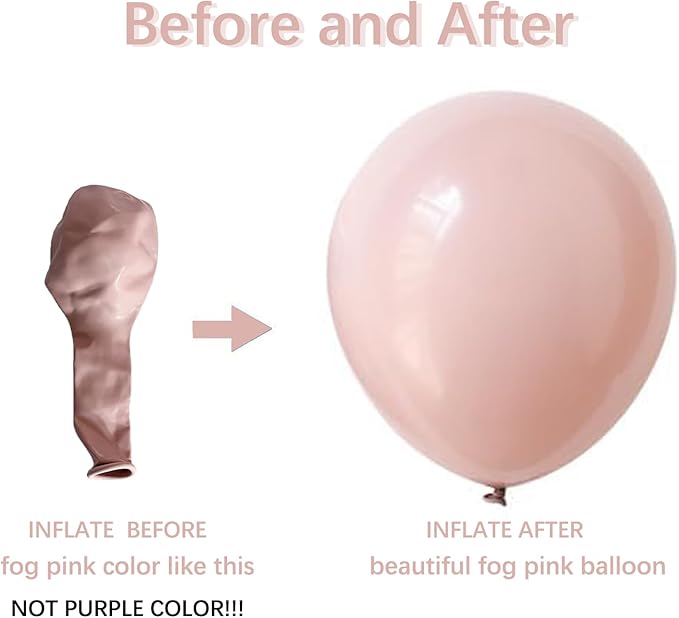 Boho Dusty Pink Balloons Garland Arch Kit, Double Stuffed White Pearl