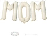 40 Inch Beige Mom Balloons for Mothers Day Decorations, Large Cream