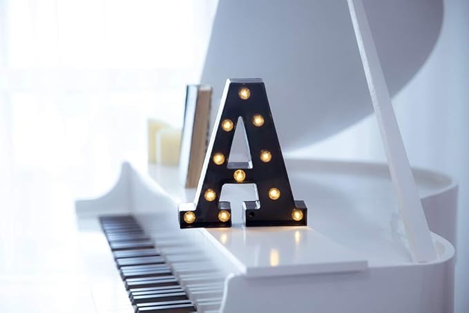 Foaky Black Light Up Letters,Black and Gold Party Decorations, Black