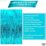 KatchOn XtraLarge Blue Foil Fringe Curtain - 3.2x8 ft, Pack of 2 |