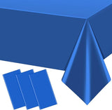 3Pcs Navy Blue Tablecloths,Disposable Plastic Tablecloth,Waterproof