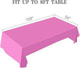 2 Packaging Pink Plastic Tablecloth, 54 inch x108 inch Rectangular