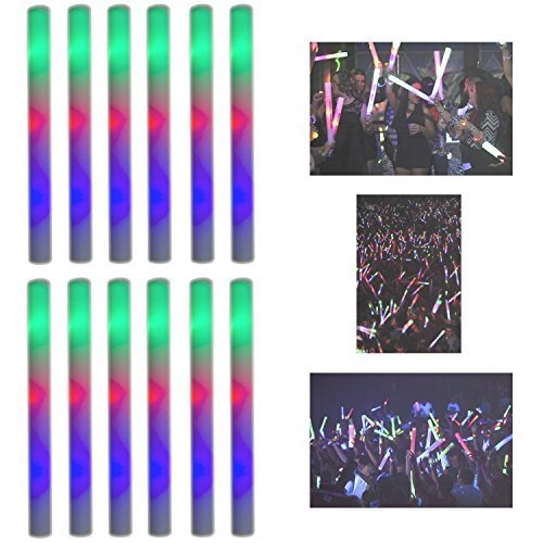 Super Z Outlet Upgraded Light up Foam Sticks, 3 Modes Colorful