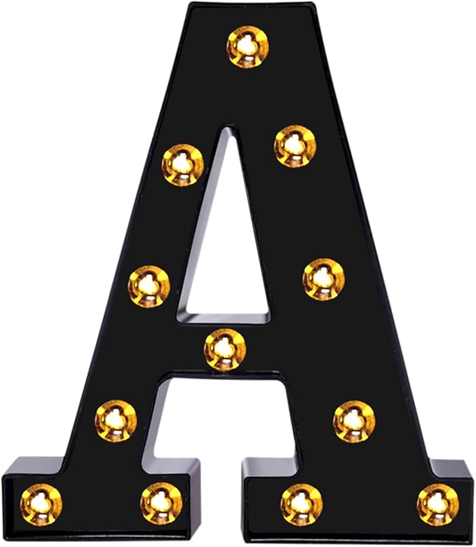 Foaky Black Light Up Letters,Black and Gold Party Decorations, Black