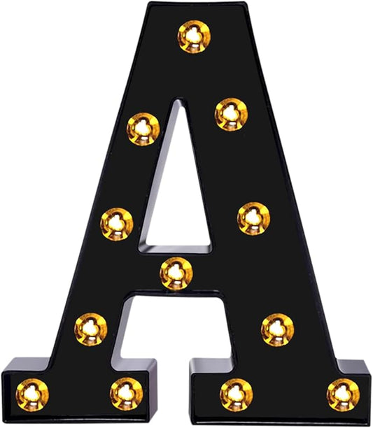 Foaky Black Light Up Letters,Black and Gold Party Decorations, Black
