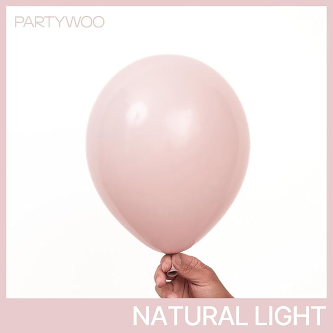 PartyWoo Dusty Pink Balloons 100pcs 12 Inch Boho Blush Lilac Pink
