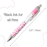Cheetah Dripping Pens 8PC - Black Ballpoint Pens for Home & Office -