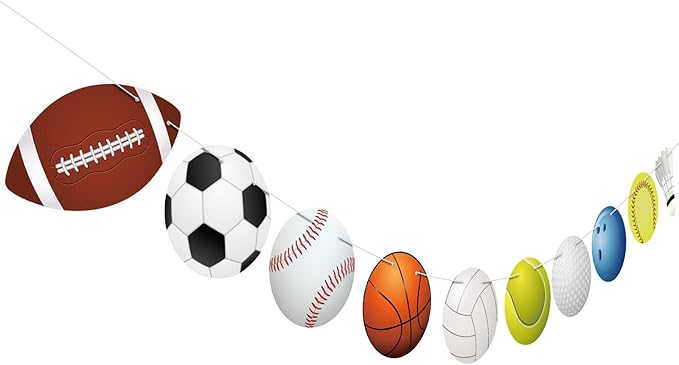 Hooqict Sports Themed Party Decorations Happy Birthday Banner