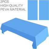 2 Packaging Light Blue Plastic Tablecloth, 54 inch x108 inch