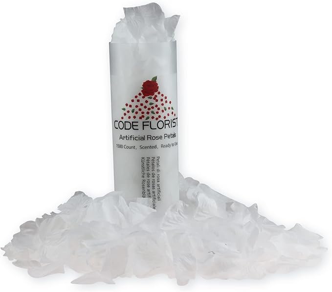 CODE FLORIST 1500 PCS White Silk Rose Petals for Valentine's