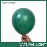 PartyWoo Pearl Dark Green Balloons 140pcs Different Sizes Pack of 18