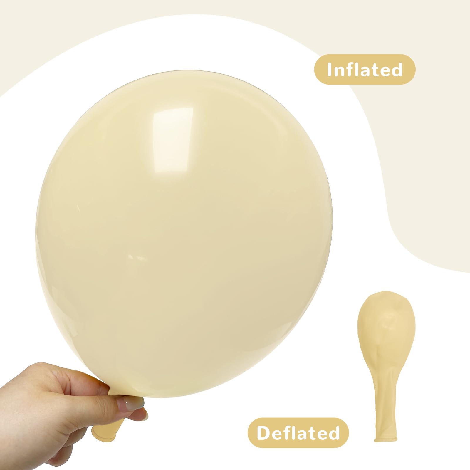Ivory White Cream Nude Balloons - 84 Pcs Arch Kit (5 inch, 12 inch, 18