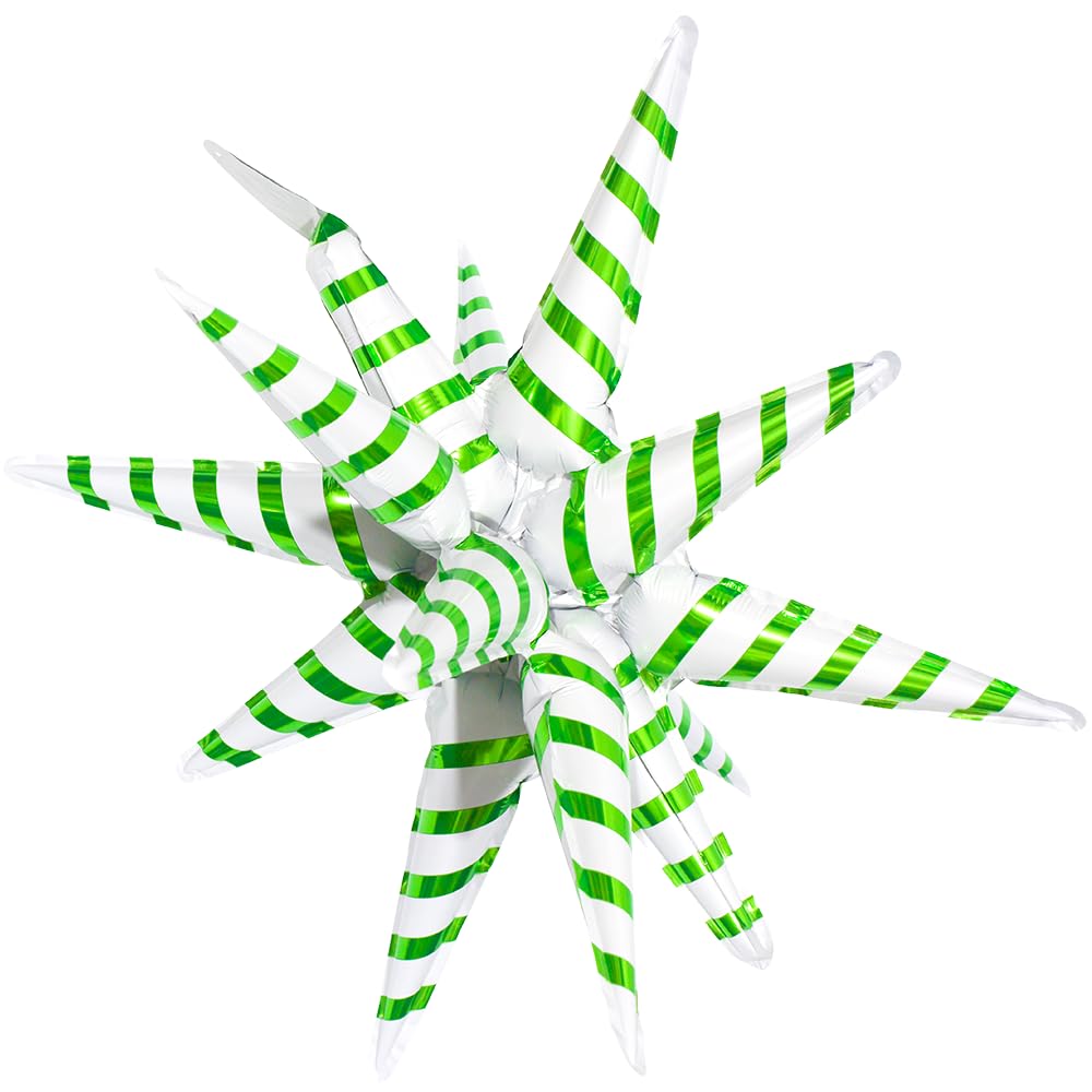Green White Christmas Balloon Winter Holiday Happy New Year Xmas Eve