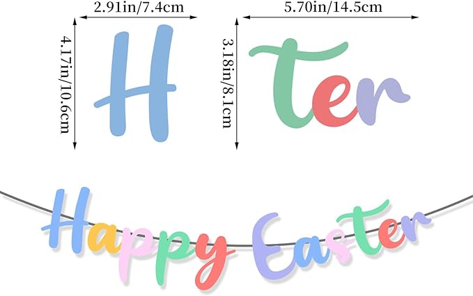 Easter Party Decorations Happy Easter Banner Set Egg Bunny Hanging