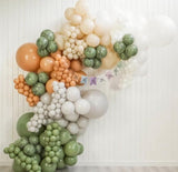 Funhot Sage Green Brown Balloons Set, 60 Pcs Jungle Safari Party