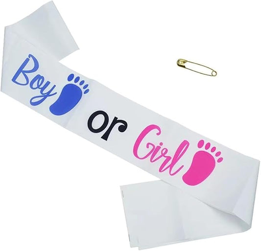 It's Boy or Girl Gender Reveal Sash Baby Shower Party Favors