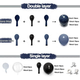 Navy Blue Black Balloon Arch Kit Double Stuffed, Dark Lavender-Blue