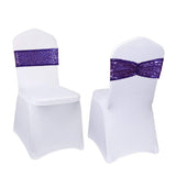 Eternal Beauty Set of 20 Sequin Sashes Bow Purple Chair Sashes for