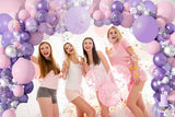 Purple Balloons Garland Arch Kit,131pcs Pink Purple Confetti Balloons