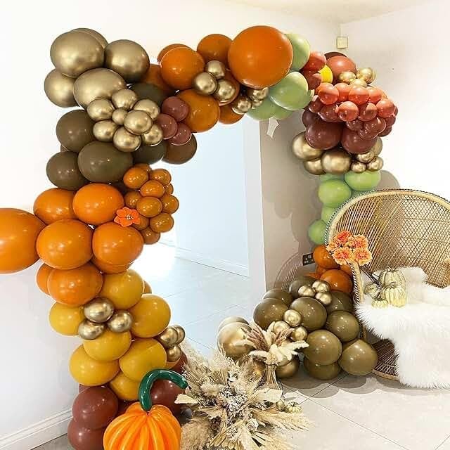 Funhot Sage Green Brown Balloons Set, 60 Pcs Jungle Safari Party