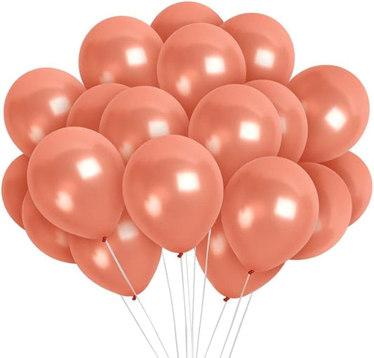 Treasures Gifted Metallic Rose Gold Balloons 12 Inch Latex Birthday