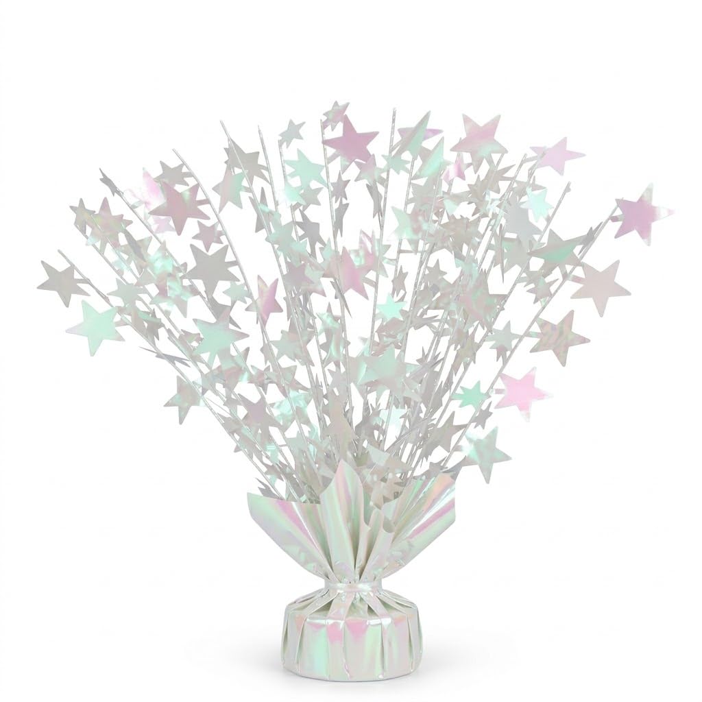 PMU 6 Pack Bursting Star Metallic Foil Spray Centerpiece- Opal
