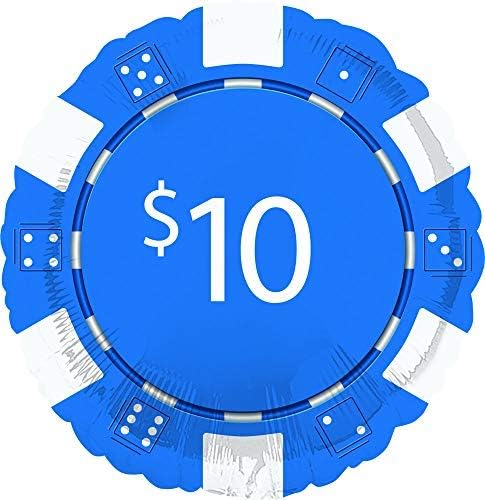 8 18 Inch Casino Night Poker Chips Foil Balloons