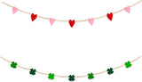 2 Pcs Valentine's Day St Patrick's Day Wood Bead Garland Valentine's