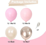 HILAVO Pink and Gold Balloons 12 Inch Pastel Light Baby Pink Double