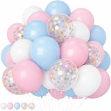 HILAVO Pink and Blue Balloons 12 Inch Pastel Light Baby Blue Pink
