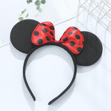 Set of 24 Mouse Costume Deluxe Fabric Ears Headband White Polka Dots