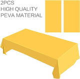 2 Packaging Yellow Plastic Tablecloth, 54 inch x108 inch Rectangular
