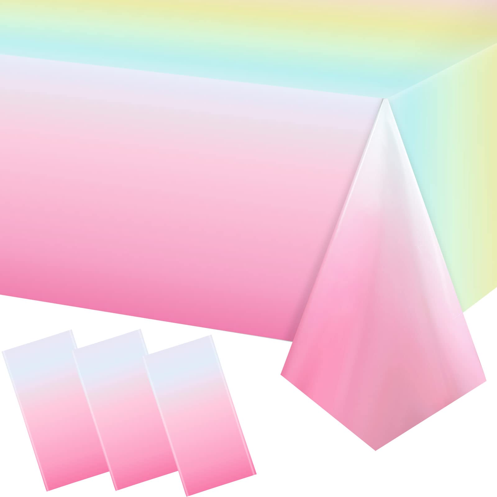 Riakrum Pastel Rainbow Tablecloths Plastic Tablecloth Rainbow Par As S