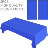 2 Packaging Blue Plastic Tablecloth, 54 inch x108 inch Rectangular