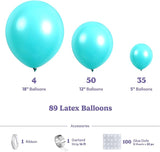 HOUSE OF PARTY Metallic Teal Balloon Garland - Teal Metallic Balloons