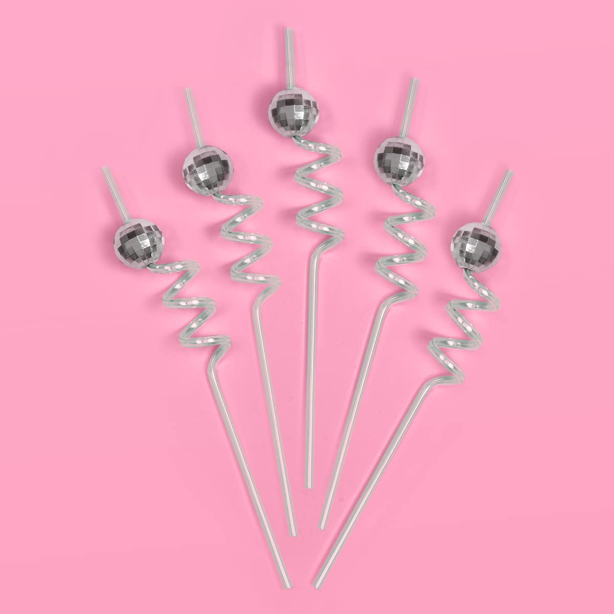 xo, Fetti Disco Ball Reusable Swirly Straw Set - 16 pc | Groovy