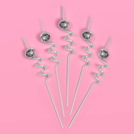 xo, Fetti Disco Ball Reusable Swirly Straw Set - 16 pc | Groovy