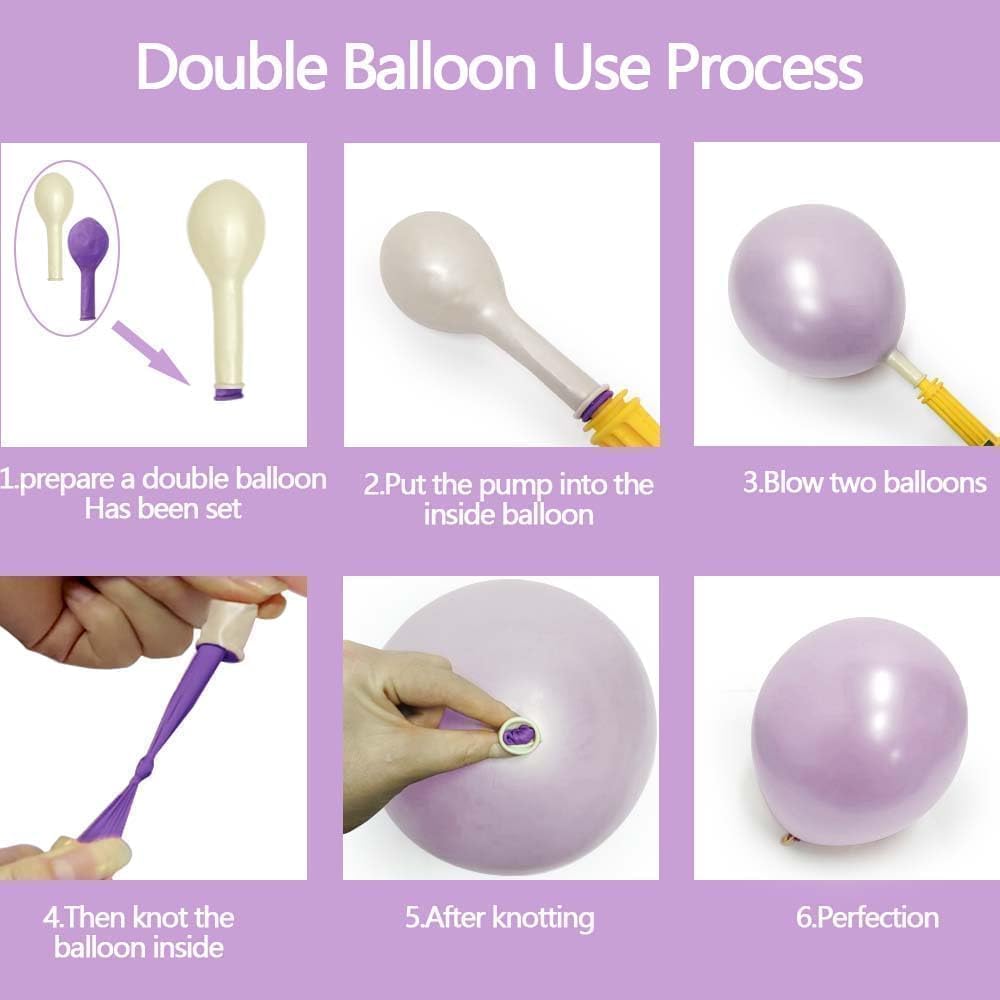 Pearl Purple Balloons Double Stuffed Purple Balloons Light Lavender