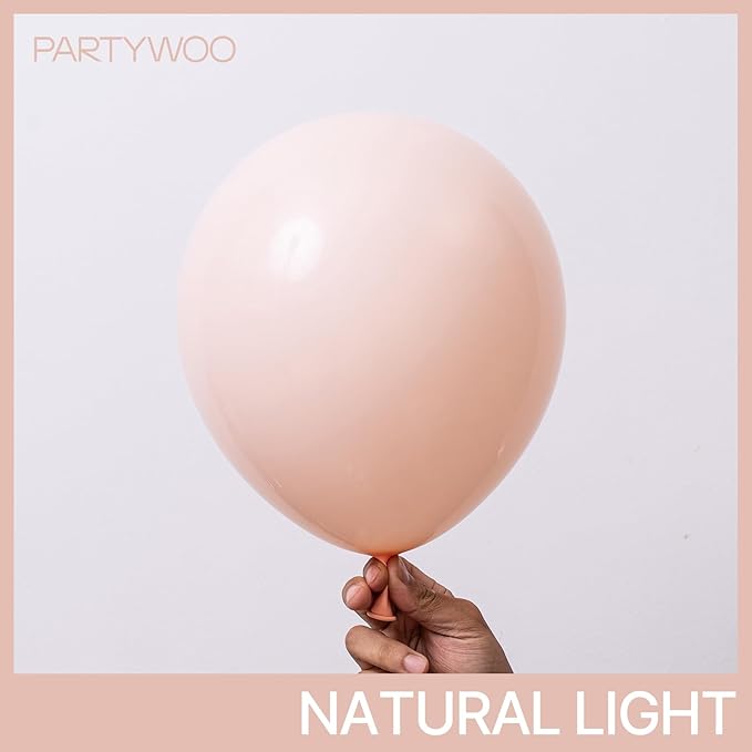 PartyWoo Pastel Orange Balloons 100 pcs Different Sizes of 36 18 12