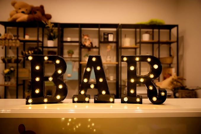 Foaky Black Light Up Letters,Black and Gold Party Decorations, Black